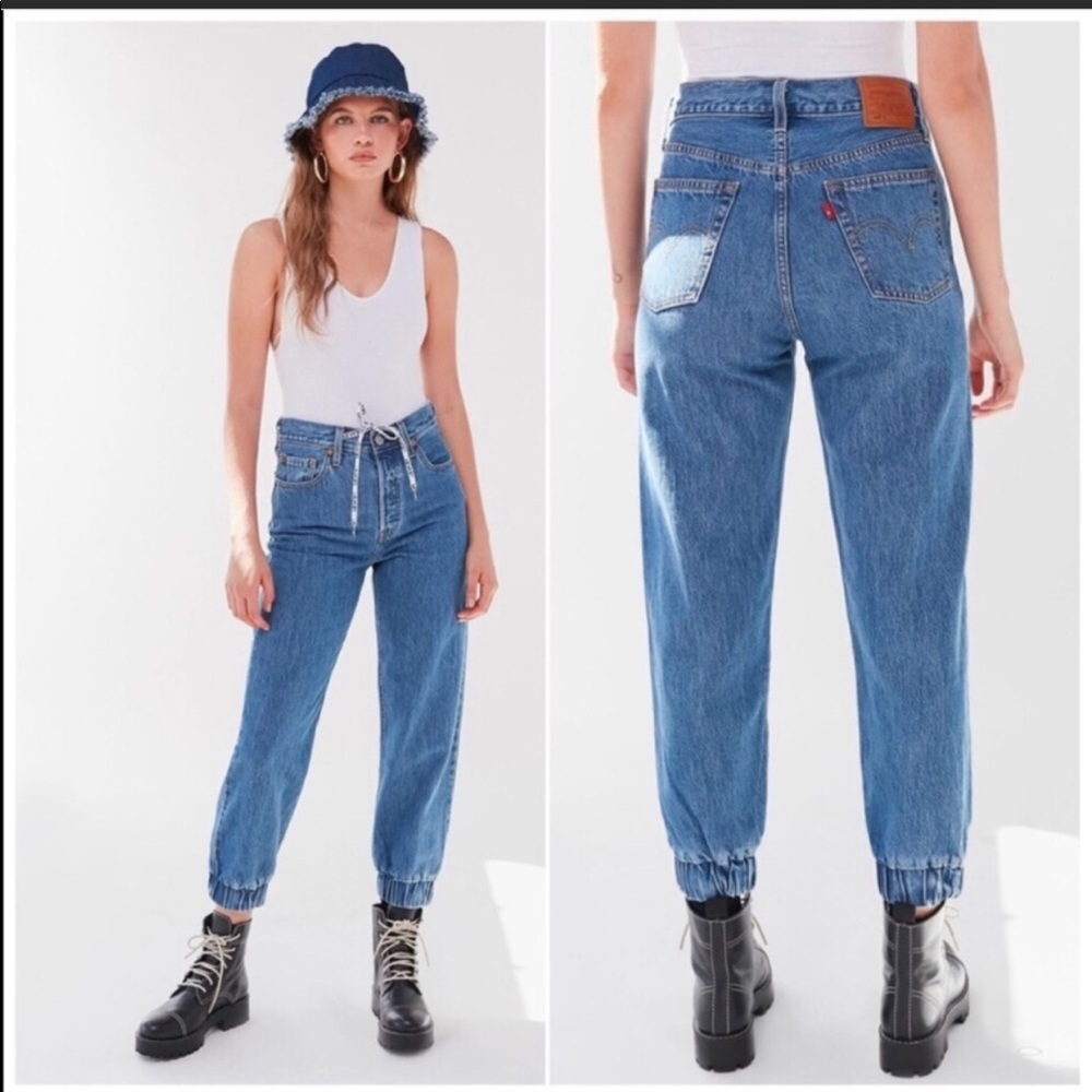 Levi’s Denim 501 High Rise Button Fly Joggers 25